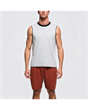 Vintage Design Black Sleeveless T-Shirt