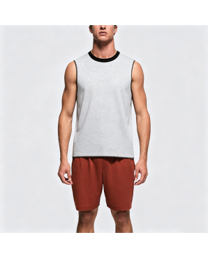 Vintage Design Black Sleeveless T-Shirt