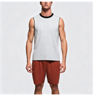 Vintage Design Black Sleeveless T-Shirt