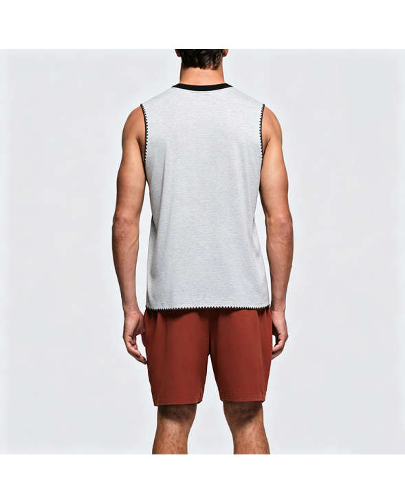 Vintage Design Black Sleeveless T-Shirt