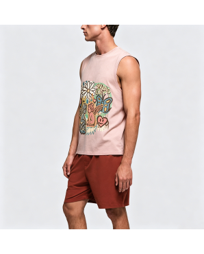 Retro Dopamine Fun Print Couple's Tank Top