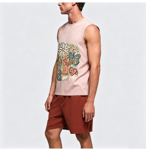 Retro Dopamine Fun Print Couple's Tank Top