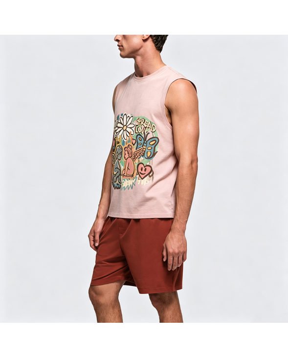 Retro Dopamine Fun Print Couple's Tank Top