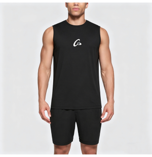 Small Flying Disc Print Loose Sleeveless Tank