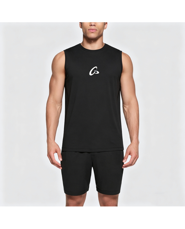 Small Flying Disc Print Loose Sleeveless Tank