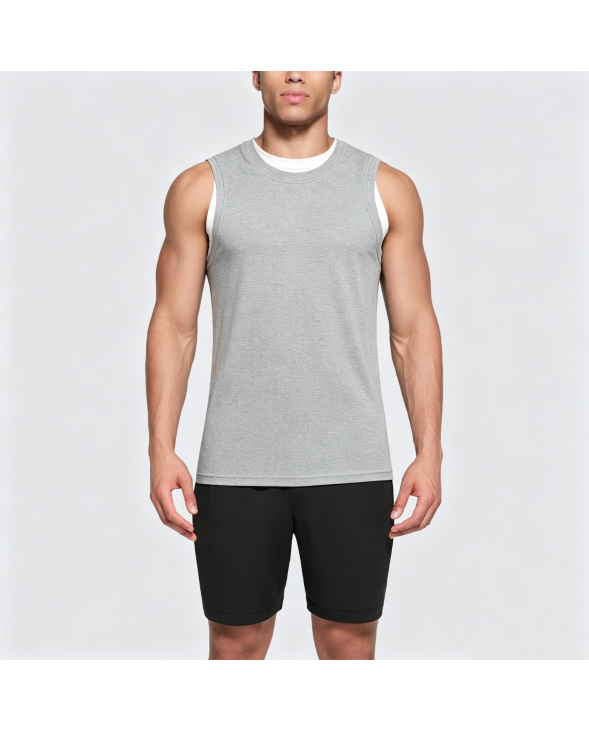 Summer Waffle Knit False Two-Piece Vest