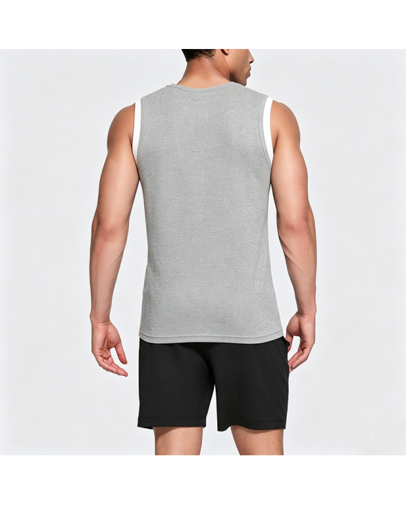 Summer Waffle Knit False Two-Piece Vest